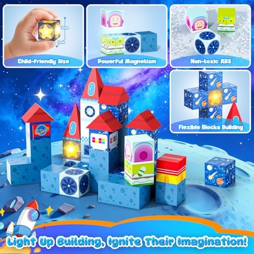 36 PCS STEM Learning Mini Magnetic Blocks Travel Set - Image 4