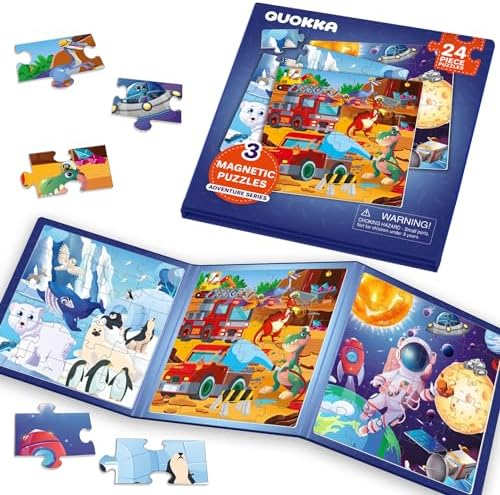Magnetic Puzzles for Toddlers 3-5 - Kids Travel Toys for Boys and Girls by QUOKKA