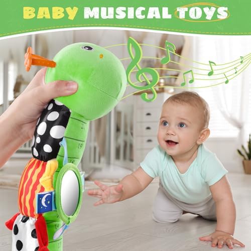 AWOTOY Baby Toys Sensory Music Caterpillar Stuffed Animal Infant Toys,Green - Image 6
