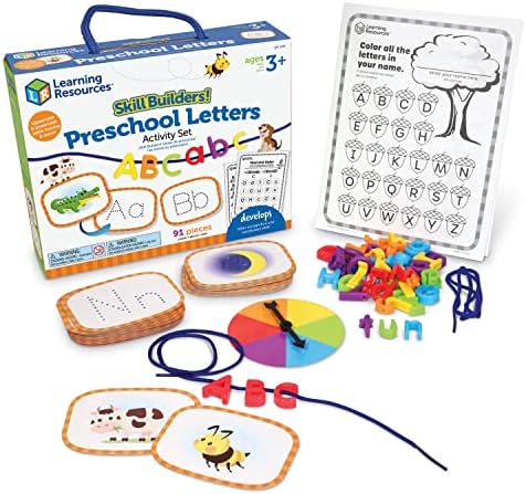 Learning Resources Skill Builders Preschool Letters - Vocabulary Skills, Alphabet Classroom Must Haves, Teacher Supplies, ABC Montessori, Phonics and Reading Games, Fine Motor, Birthday Gift by LearningResources