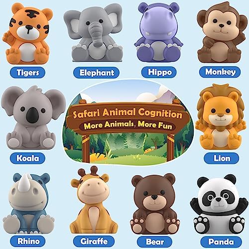 Learning Toys for 1,2,3 Year Old Toddlers, 20Pcs Safari Animals Toys Montessori Counting, Matching & Sorting Fine Motor Games, Christmas Birthday Easter Gift for Baby Boys Girls Age 12-18 Months - Image 2