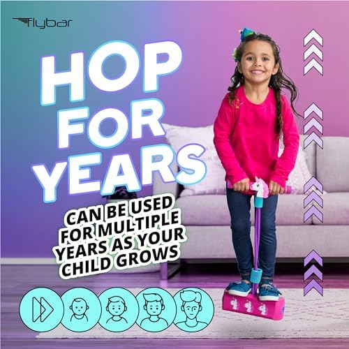 Flybar My First Foam Pogo Jumper for Kids Fun and Safe Pogo Stick for Toddlers, Durable Foam and Bungee Jumper for Ages 3 and up, Supports up to 250lbs (Unicorn) - Image 6