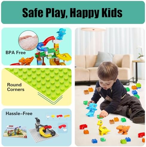 Klobroz Dinosaur Marble Run, Building Blocks for Toddlers 3 4 5 6 7 8+ - Image 5