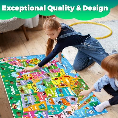 Giant Floor Puzzles for Kids Ages 4-6 - 2x3 Feet Extra-Thick 48 Pieces - Image 4