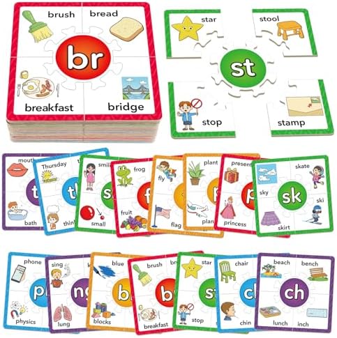 Torlam Phonics Puzzle, Rhyming Games Phonics Games Flash Cards for Kids Toddler, Learn to Read Spelling Reading Sight Words, Digraphs Blends Site Words for Preschool Kindergarten Homeschool Supplies by Torlam