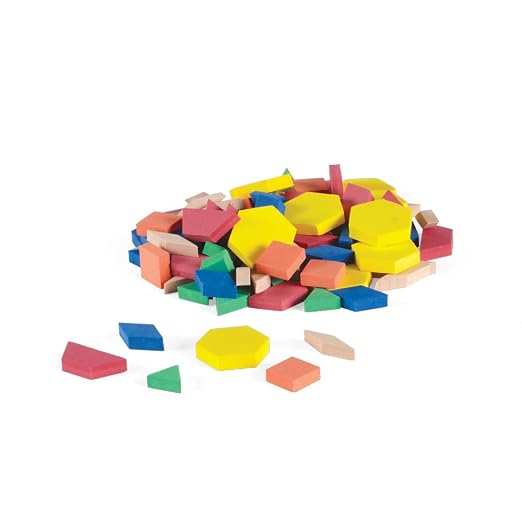 hand2mind Foam Pattern Blocks, Foam Shapes, Geometric Shapes for Kids, Pattern Play, Toddler Pattern Blocks, Shapes for Kindergarten, 3D Shapes Manipulatives, Sorting Math (Set of 100) - Image 2