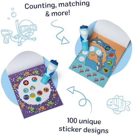 Melissa & Doug Sticker Wow!™ 24-Page Activity Pad and Sticker Stamper, 300 Stickers, Arts and Crafts Fidget Toy Collectible Character – Shark - for Kids Ages 3+ - FSC Certified - Image 6