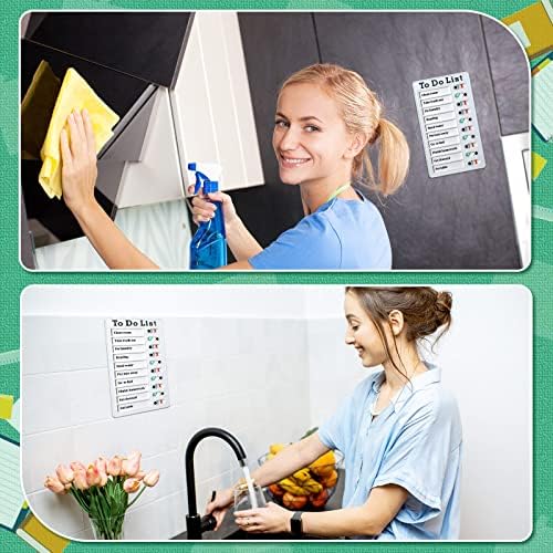 4 Pieces Chore Chart for Kids to Do List Chores Boards Plastic RV Checklist Boards Memo Detachable Message Checklist Slider Schedule Planning Chart with 8 Cardstock for Check Items(White) - Image 5