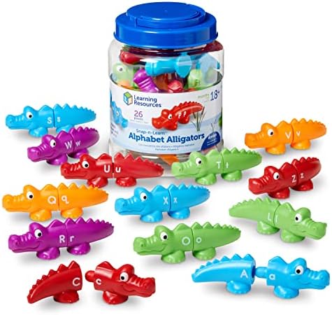 Learning Resources Snap-n-Learn Alphabet Alligators - Toddler Toys, Preschool ABC Activities, Fine Motor Skills, Alphabet Manipulatives, Phonetics and Reading, Sensory Gifts for Boys and Girls by LearningResources