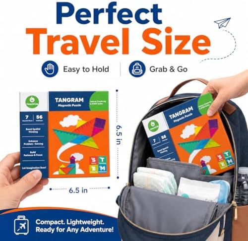TRAVOFUN Magnetic Tangram Puzzle | Travel Games for Kids Ages 4-8 - Image 5