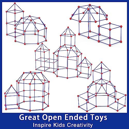 V-Opitos 180 Pack Fort Building Kits for Kids Age 4, 5, 6, 7, 8+ Years Old, Creative STEM Building Toys for DIY Castles, Tunnels, Play Tent, Ideal Christmas, Birthday Gifts for Boys & Girls - Image 5