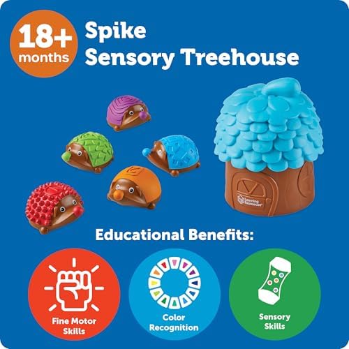 Learning Resources Spike the Fine Motor Hedgehog Sensory Tree House - 7 Pieces, Ages 18+ months Fine Motor and Sensory Toy, Toddler Educational Toys, Montessori Toys - Image 6