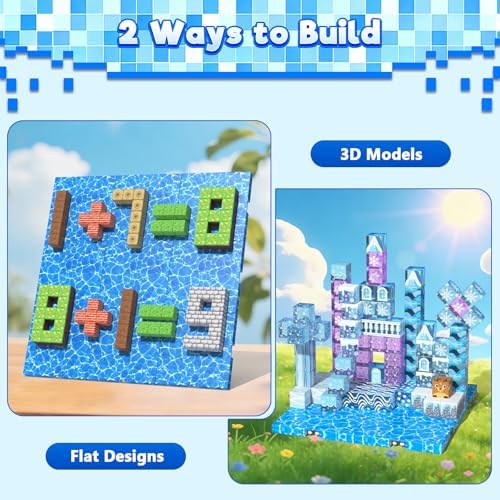 4PCS Magnetic Blocks Base Plates for Kids, 4" x 4" Strong Grip Base (Water) - Image 6