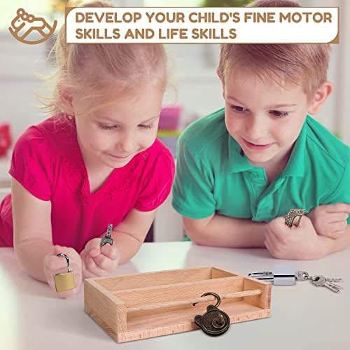 Woodtoe Montessori Lock and Key Toy Set, Wooden Learning Toy for Kids 3‑6 - Image 6