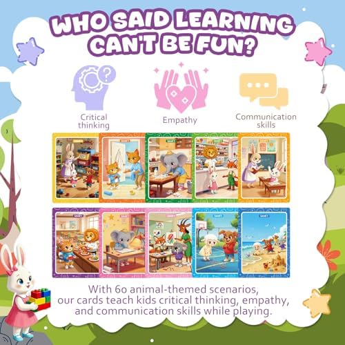 Conversation Cards, Look, Think, Talk. Kids Games for Speech Therapy Materials, Social Emotional Learning Activities, and Critical Thinking Skills Like Social Skills and Emotional Intelligence. - Image 6