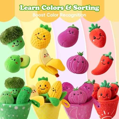 SAIMAND Baby Toys 6-12 Months,16PCS Montessori Plush Sensory Play Food Gift - Image 4