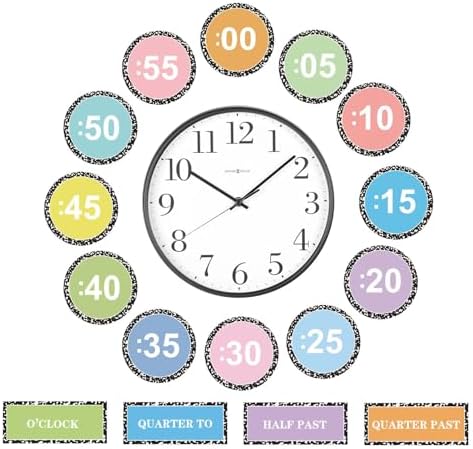 16Pcs Telling Time Clock Number Bulletin Board Set 4in Composition Notebook Learning to Tell Time Teaching Clock Labels Color Clock Number Cutouts for Kids Student Elementary Math Classroom Must Haves by Jeyeou