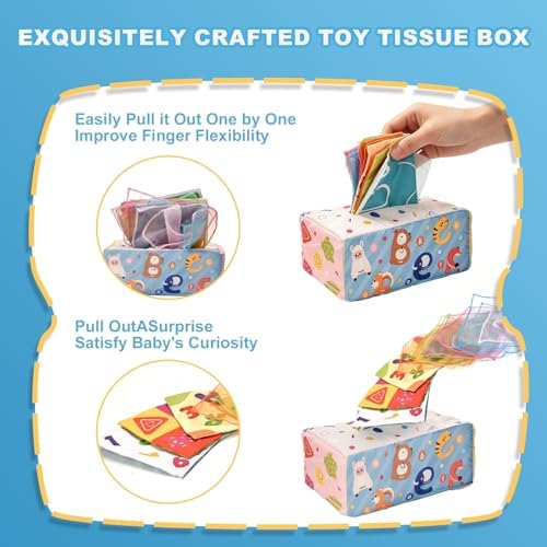 Montessori Toy Set 6 in 1 Baby Toys 6 to 12 Months, Montessori Toy for Toddlers 1-3, Infant Teething Babies Toy Stacking Blocks Rings Pull String Toy - Image 5