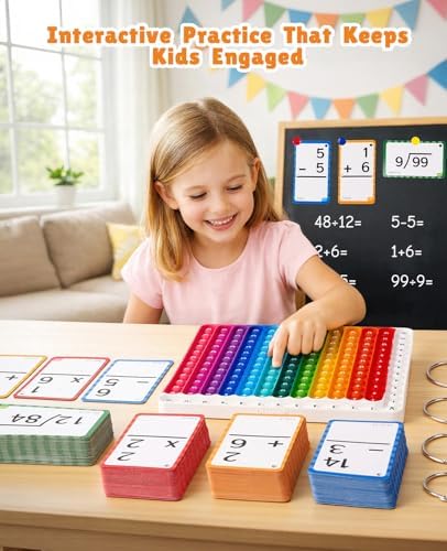 JoyCat 288 Math Flash Cards & Leanring Chart, 4 Operations, Ages 4-8 - Image 6