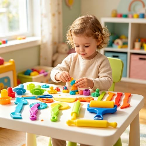 Dough Tools Set for Kids – 17 Pieces Modeling Clay Tools with Rollers & Cutters – Toddler Craft Playdough Accessories for Preschool Learning Activities - Image 6