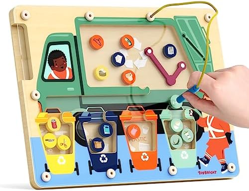 TOP BRIGHT Trash Truck Magnetic Maze Toy, Montessori Toys for 3 Year Old by TOPBRIGHT