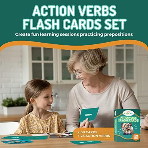 CreateFun 149 Prepositions, Emotions & Verbs Speech Therapy Flash Cards Set - Image 5