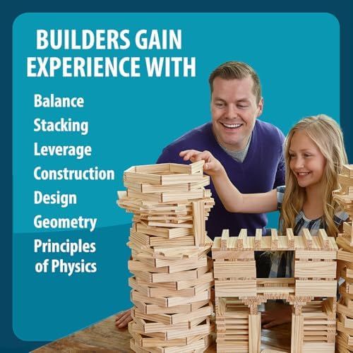 MindWare KEVA 400 Maple Wood Building Planks Set - Building Toy Includes 400 Wooden Blocks, 2 KEVA Balls, and Idea Book - Ages 5+ - Image 4