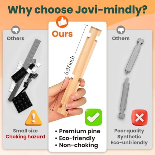 Jovi-mindly＆Notchies New 206 PCS Wooden Blocks Wooden Toys with House and Car, Preschool Learning Toys Wood Blocks Building for Kids Ages 4-8 Creative Construction Game,Birthday Toys Gifts - Image 6