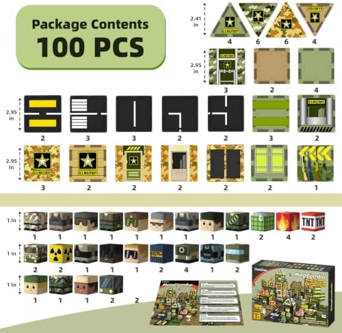 GobiDex 100PCS Magnetic Building Blocks Army Toys for Boys - Image 6