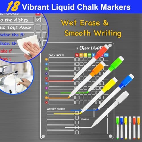 PigPotParty Acrylic Magnetic Chore Chart for Kids, Large 12x16 Inch, 3 Pack - Image 3
