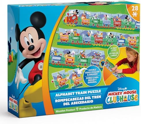 MasterPieces Disney Educational Floor Puzzle - Jumbo 28 Piece Wood Jigsaw Puzzle for Families - Mickey ABC Train - Ages 3+ by MasterPieces