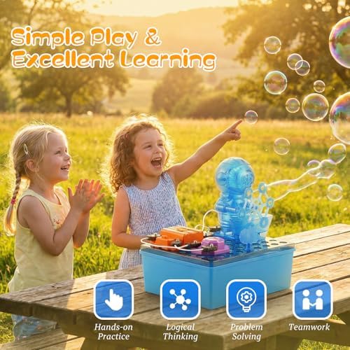 STEM Educational Toy Science Kits for Kids, Electric Bubble Machine, DIY Circuit Connections, Educational Fun Toy Gift for Children Boys Girls Ages 3 4 5 6 7 8 9 10 11 12 - Image 4
