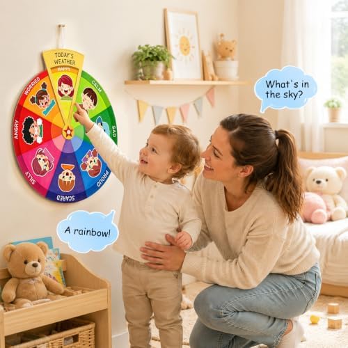 Emotion Wheel for Kids Toddlers Emotions Chart Calming Corner Emotional Chat Toy - Image 6