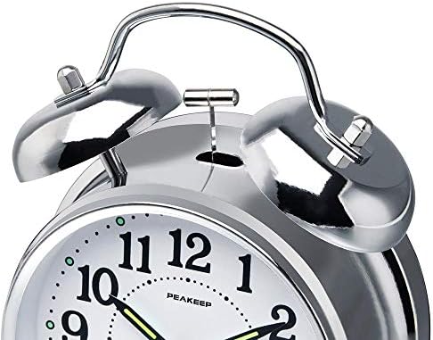 Peakeep Retro 4.5 inches Battery Operated Twin Bell Loud Alarm Clock - Image 3