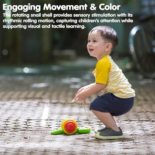 PlanToys® Snail Pull Toy for Toddlers Eco-Friendly Wooden Walking Kids Set - Image 5