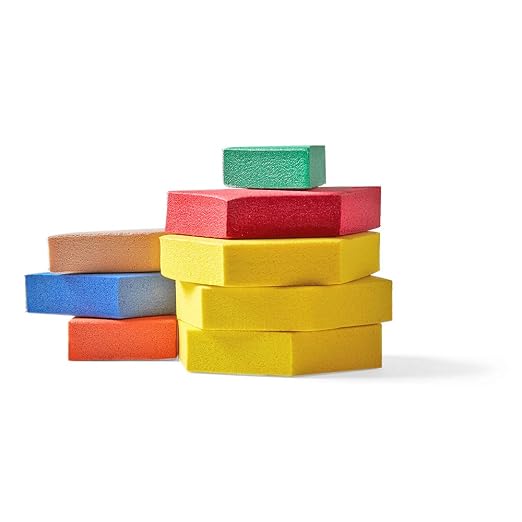hand2mind Foam Pattern Blocks, Foam Shapes, Geometric Shapes for Kids, Pattern Play, Toddler Pattern Blocks, Shapes for Kindergarten, 3D Shapes Manipulatives, Sorting Math (Set of 100) - Image 6
