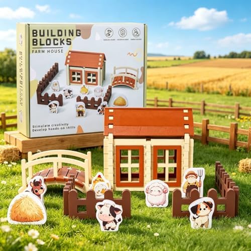 Children Building Blocks Wooden Construction Toy for Motor Skills Open Ended Play Experience Suitable for Preschool Home Classroom - Image 3