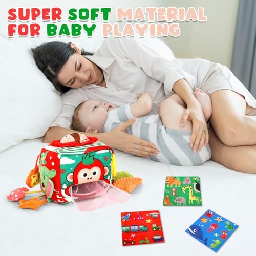 YOGINGO Montessori Toys for 1 Year Old - Tissue Box Baby Toys, Soft Stuffed High Contrast Crinkle Infant Sensory Toys, Boys&Girls Kids Early Learning Gifts - Image 7