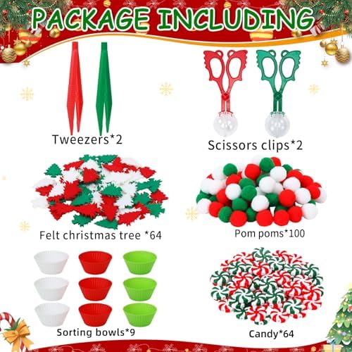 Christmas Sensory Bin,241 Pcs Christmas Sensory Bin Fillers Items - Image 3