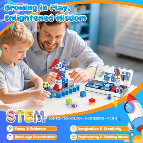 36 PCS STEM Learning Mini Magnetic Blocks Travel Set - Image 3
