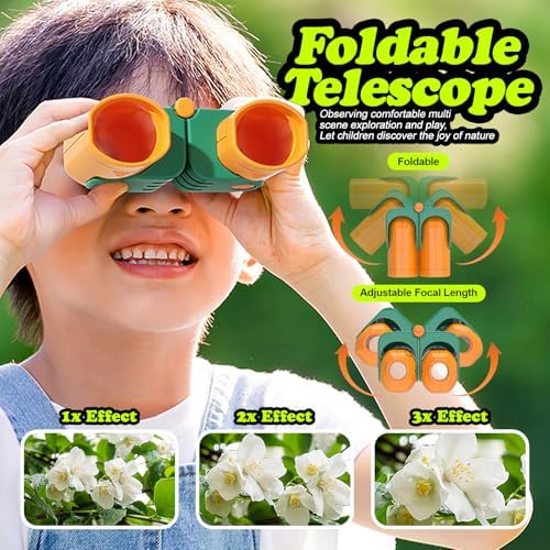 Camping Toys for Kids, Outdoor Observation Box Set, 10-Piece Nature Exploration Kit with Bug Container, Magnifier, Foldable Telescope, Bug Net, Safety Goggles, Ages 3-6 Birthday - Image 4