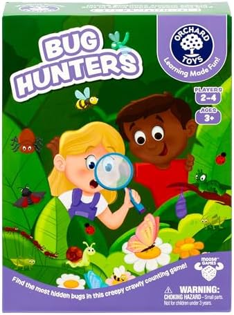 Orchard Toys Bug Hunters Game, Learn Counting and Observational Skills As You Race to Be 1st to Build Your Bug, Designed for 2-4 Players Aged 3+ by OrchardToys