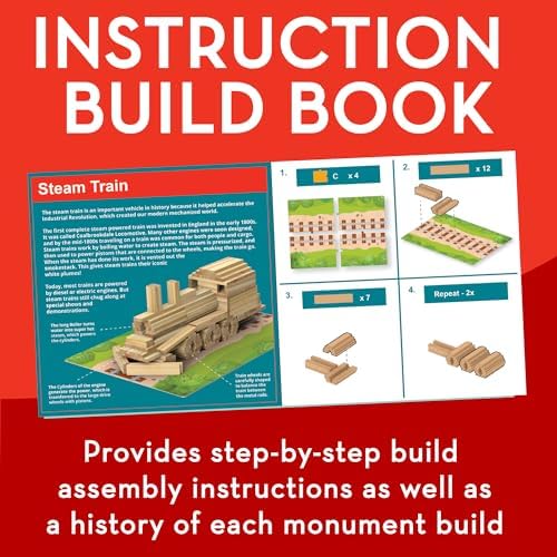 MindWare KEVA Models Vehicles - 154 Wooden Building Planks & Step-by-Step Instructions to Build Iconic Vehicles - Image 6