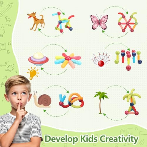 COUOMOXA Magnetic Building Blocks STEM for Toddlers: 74pcs Montessori Magnet Toys for 3 4 5 6 7 8+ Years Old Kids - Sensory Toys for Preschool Gifts-Starter Set - Birthday Gift for Boys Girls - Image 4