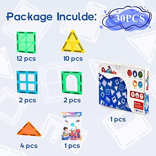 Anbalulu Magnetic Building Tiles,Magnetic Toys for Boys and Girls - Image 2