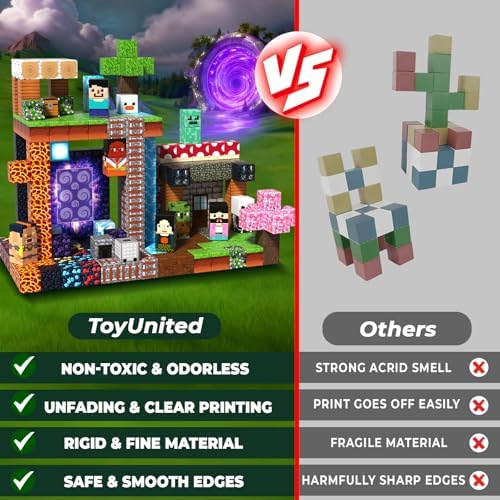 ToyUnited 300PCS Magnetic Blocks - Magnet Building Blocks, Stacking Magents Cubes Toys Adventure Set Theme, STEM Montessori Sensory Toys for Kids Boys and Girls Ages 3 4 5 6 7 8 9 10+ Birthday Gifts - Image 4