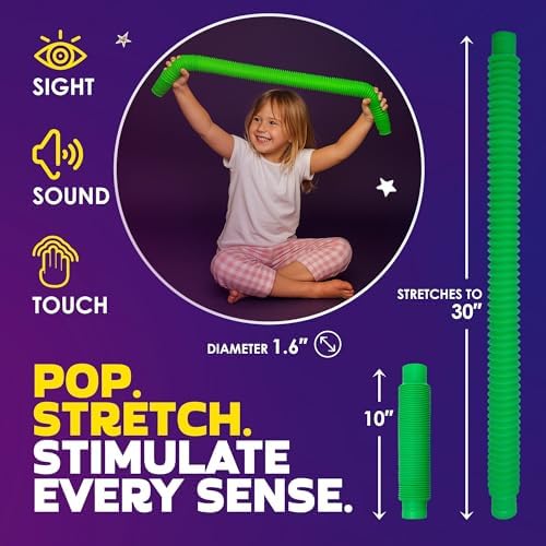 Nutty Toys Jumbo Pop Tubes - 8-Pack XL Sensory Toys - Creative STEM Learning for Kids - Connect & Pop! Top ADHD Autism Fidget 2026, Best Boy & Girl Easter Essentials & Easter Basket Stuffers Gift Idea - Image 2
