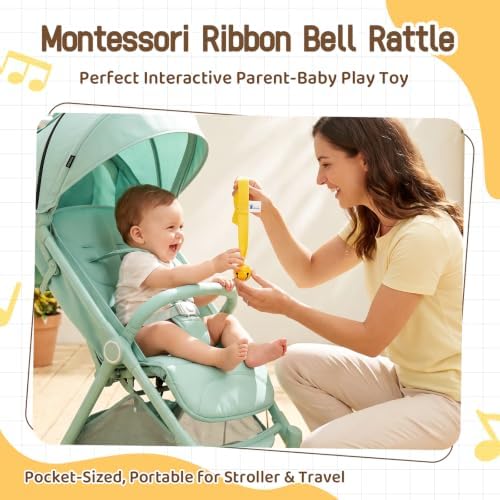 Adena Montessori Yellow Bell with Ribbon, 3-12mo - Image 3