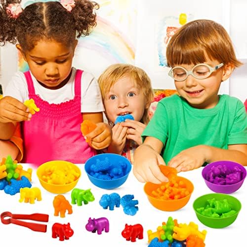 TSYAN Counting Toys Matching Game for Kids with Sorting Bowls Preschool Learning Educational Activities Toys Color Classification and Sensory Game Set Toddler Fine Motor Toys for Kid - Image 3