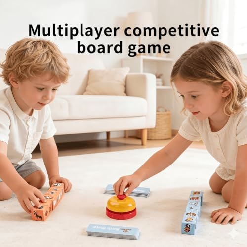 Animal Pattern Matching Game with Blocks, Battle Blocks Race Cube Toy with Picture Cards and Buzzer, Memory Puzzle Board Game, Montessori Preschool Spelling Learning Toy for Kids 3+ - Image 6